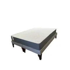 VITELIO - Cama + Colchon Europea Gris 2 Plazas