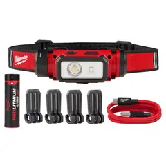 MILWAUKEE - Linterna Frontal Casco Recargable USB REDLITHIUM 2163-21