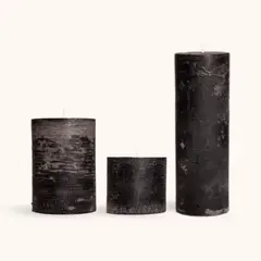 GENERICO - Velas Negras Artesanales - Hechas a Mano 7x15cm