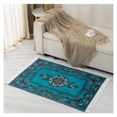 ALMA & DECO - Alfombra o Bajada de Cama Gruesa Ultra Suave 80x120 Cm Mar Turquesa