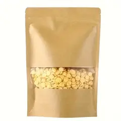 GENERICO - 50 Bolsas Papel Kraft Doypack 9X14X3 Cms Cierre Hermetico