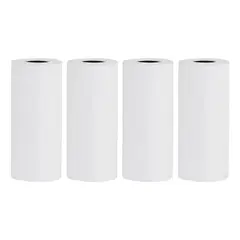 ADETEC - Pack 4 Rollos Termicos Blanco 57 mmX3 m Para Mini Impresoras