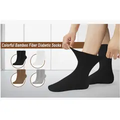 GENERICO - 12 Pares Calcetín Largo Diabético Hombre Sin Costura Algodón