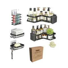 HOMELY - Set x 7 organizadores de ducha acero inoxidable