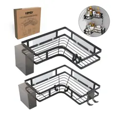 HOMELY - Organizador De Ducha Esquinero Acero Inox Set X2