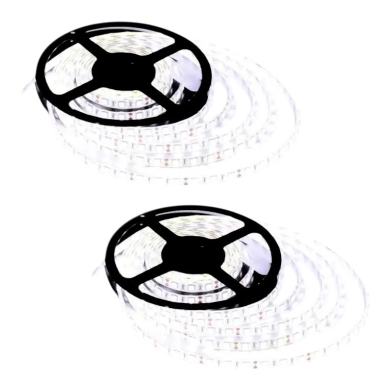 2 Cintas Led 24V 20W/m 240Led/m Luz Fría 5mt