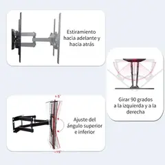 GENERICO - Soporte para TV 32-70 Pared Ajustable Doble Brazo Retractil Resistente