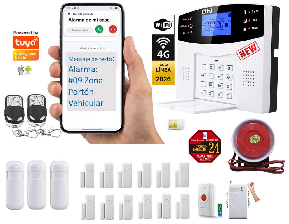 Alarma Gsm 4g Wifi Tuya Google Alexa para Casa o Negocio