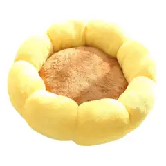 MASCO TODO - Cama Antiestrés para Mascotas Perro Gato 55cm Flor Amarillo