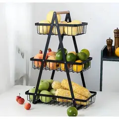 GENERICO - Organizador Cesta Frutas Vegetales Multiuso 3 Niveles.