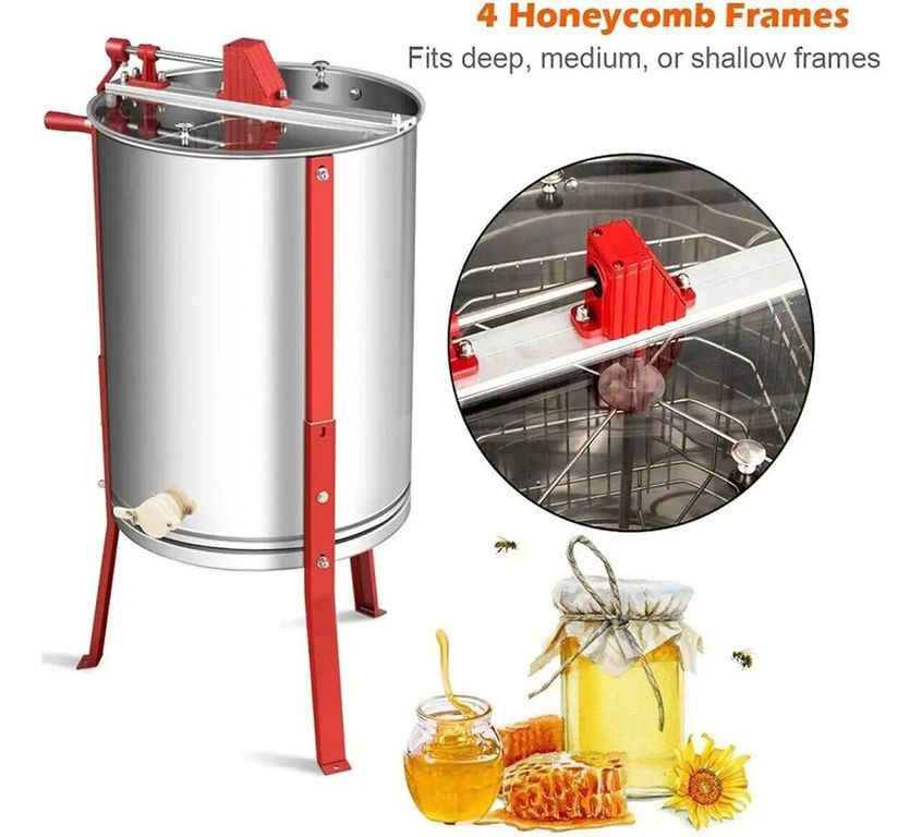 4 Marcos Extractor De Centrifuga Miel Manual Acero Inoxidable