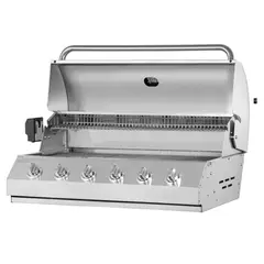 KING GRILL - Parrilla A gas Empotrada 6 Quemadores + Spiedo con Motor