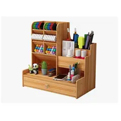 GENERICO - Organizador Escritorio Madera Portalápices Oficina Escuela