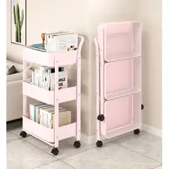 GENERICO - Organizador Carro Plegable Multiuso De 3 Niveles Con Ruedas