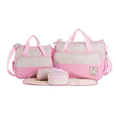 GENERICO - Bolso Maternal 5 Piezas Color Rosado