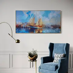 DEKAM DISEÑO - CUADRO PORCELANA DIAMANTES VELERO 140X70 CMS