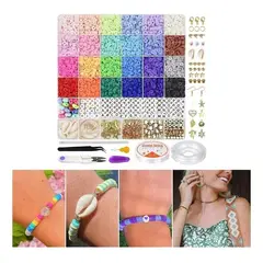 GENERICO - Juego De Piedras Naturales 6000 Uds Kit Para Hacer Pulseras