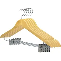 LISM - Pack De 5 Colgadores Ganchos Con Pinza Para Pantalón Madera
