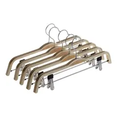 LISM - Pack De 5 Colgadores Ganchos Con Pinza Para Pantalón Madera