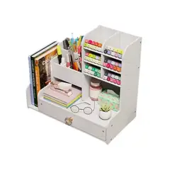 GENERICO - Organizador Escritorio Lápices Oficina Cajón Libro Madera