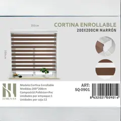 ANGELES DEL HOGAR - CORTINA ROLLER DUO LISA 200CM X 200CM