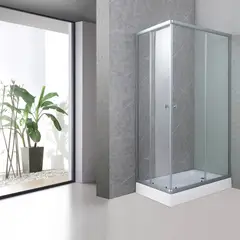 JOYTEK - Shower Rectangular Lens Vidrios Transparentes 100x80cm Incluye Receptáculo