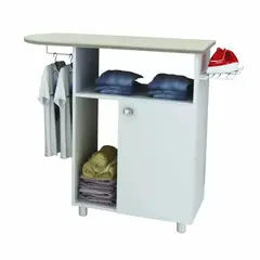 TECNOMOBILI - Tabla de planchado + Mueble organizador Blanco