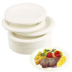 GENERICO - Plato Biodegradable de Caña 3 Divisiones 9" 23cm 50Und