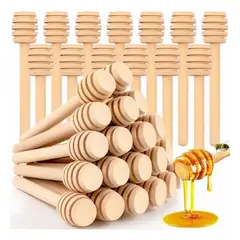 KUANGYE - 30 Cucharas Palitos Mieleras Madera Miel Agitador De 10,5cm