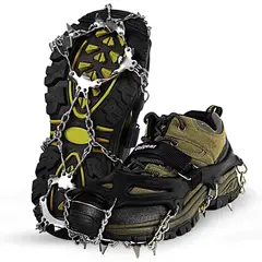 KUANGYE - Crampones Para Zapatos Nieve Escalar Antideslizante Negro