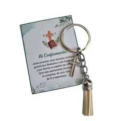 GENERICO - Recuerdos Confirmación Encintados 12 Llavero + Tarjetas