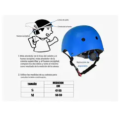 GENERICO - Set de Protecciones + Casco Niños Talla M Azul
