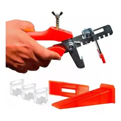GENERICO - Kit Nivelador Cerámicos 100 Cuñas + 100 Clips 15mm +alicate