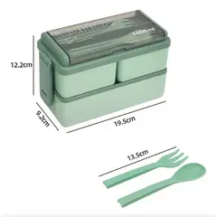 EDWINAYY - Lunch Box De Doble Capa Fiambrera Desmontable Con Cubiertos