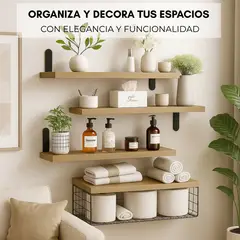 GENERICO - Kit 4 Capas Repisas Flotantes De Madera Modernas