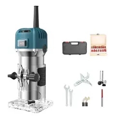 LUBABYCAS - Kit Fresadora Recortadora 800W 6.35mm 15 Fresas Con Caja K01