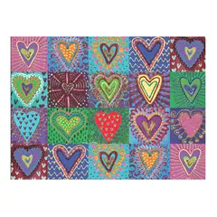 ISA SOLER - Alfombra Vinílica 50 X 70 Collage Corazones