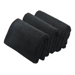GARSIL - Pack 3 Toalla Negra de microfibra para Hotel Barberia Spa Gym 50x100 Cm