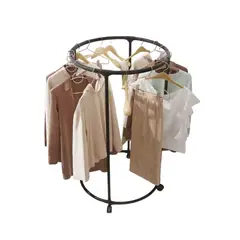 GENERICO - Perchero Giratorio Exhibidor Organizador Colgador De Ropa Negro