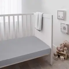 GENERICO - Set 2 sábanas bajeras jersey algodón para cuna grande 70 x 140 x 18cm GRIS