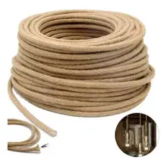 U BUY - 10 M Cable Electrico Yute Bipolar Textil Decorativo Rustico