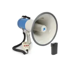 GENERICO - Megáfono Portátil Altavoz Fuerte 50w Batería Recargable Color Blanco Con Celeste