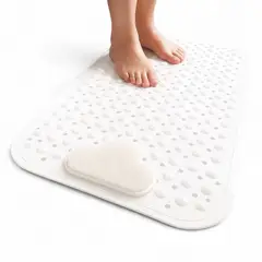 JAVIMATE - PISO DE GOMA DUCHA ANTIDESLIZANTE BLANCO