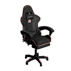 HELL CASTLE - Silla Gamer Reclinable Lumbar Homer Negro Rosa