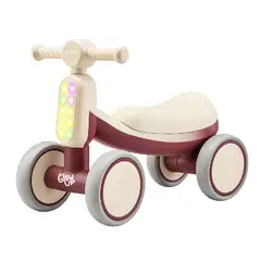 GLOWUP - Correpasillos Triciclo Infantil con Luz y Sonido Bambi Bordó