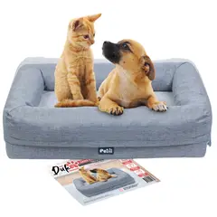 THE DUKE COMPANY - Cama de perro cuadrada talla M 70 x 50 x 16 cm Gris