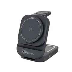 KLIPXTREME - Cargador Inalámbrico 3 en 1 Klip Xtreme KDC-150 15W Plegable USB-C