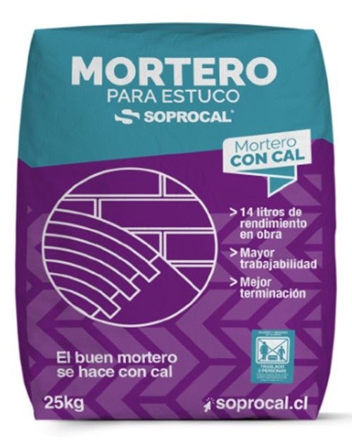 SOLO REGION METROPOLITANA - Mortero para Estuco con Cal - 25 Kgs