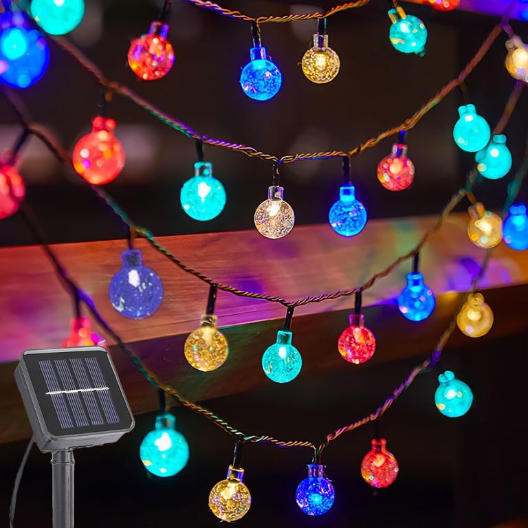 7M 50 LED Cadena De Luces Solar Con 8 Modos-Colorido