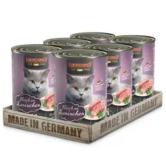 CAT FOOD LEONARDO - Alimento Leonardo Conejo, Pack x 6 Latas 400gr